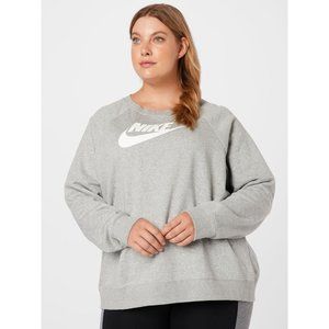 Nike Womens Plus Size Essential Fleece Sweatshirt logo gray Size 1X MSRP $60